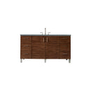 James Martin Metropolitan 60" Single Vanity American Walnut with 3 cm Cala Blue Quartz Top 850-V60S-AWT-3CBL