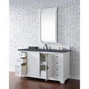 James Martin Providence 60" Single Vanity Cabinet Bright White with 3 cm Charcoal Soapstone Quartz Top 238-105-V60S-BW-3CSP