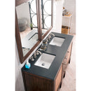 James Martin Addison 60" Double Vanity Cabinet Mid Century Acacia with 3 cm Charcoal Soapstone Quartz Top E444-V60D-MCA-3CSP