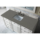 James Martin Bristol 60" Single Vanity Bright White with 3 cm Gray Expo Quartz Top 157-V60S-BW-3GEX