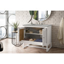 James Martin Athens 36" Single Vanity Cabinet Glossy White with 3 cm Eternal Serena Top E645-V36-GW-3ESR