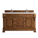 James Martin Brookfield 60" Country Oak Double Vanity with 3 cm Classic White Quartz Top 147-114-5671-3CLW