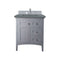 James Martin Palisades 30" Single Vanity Silver Gray with 3 cm Cala Blue Quartz Top 527-V30-SL-3CBL