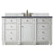 James Martin Bristol 60" Single Vanity Bright White with 3 cm Charcoal Soapstone Quartz Top 157-V60S-BW-3CSP