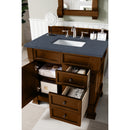 James Martin Brookfield 36" Country Oak Single Vanity with 3 cm Charcoal Soapstone Quartz Top 147-114-5576-3CSP