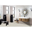 James Martin Mercer Island 48" Single Vanity Latte Oak Matte Black with Glossy White Composite Top 389-V48-LTO-MB-GW