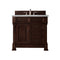 James Martin Brookfield 36" Burnished Mahogany Single Vanity with 3 cm Eternal Serena Quartz Top 147-114-5566-3ESR