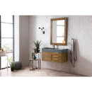 James Martin Mercer Island 36" Single Vanity Latte Oak Radiant Gold with Dusk Gray Glossy Composite Top 389-V36-LTO-G-DGG