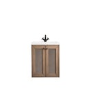 James Martin Chianti 24" Single Vanity Cabinet Whitewashed Walnut with White Glossy Resin Countertop E303-V24-WW-WG