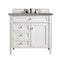 James Martin Brittany 36" Bright White Single Vanity with 3 cm Grey Expo Quartz Top 650-V36-BW-3GEX