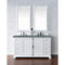 James Martin Providence 60" Double Vanity Cabinet Bright White with 3 cm Cala Blue Quartz Top 238-105-V60D-BW-3CBL