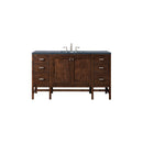 James Martin Addison 60" Single Vanity Cabinet Mid Century Acacia with 3 cm Charcoal Soapstone Quartz Top E444-V60S-MCA-3CSP