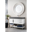 James Martin Columbia 48" Single Vanity Glossy White with Dusk Gray Glossy Composite Top 388-V48-GW-BN-DGG