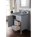 James Martin Palisades 30" Single Vanity Silver Gray with 3 cm Cala Blue Quartz Top 527-V30-SL-3CBL