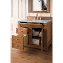 James Martin Bristol 36" Single Vanity Saddle Brown with 3 cm Carrara Marble Top 157-V36-SBR-3CAR