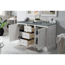 James Martin De Soto 60" Double Vanity Bright White with 3 cm Cala Blue Quartz Top 825-V60D-BW-3CBL