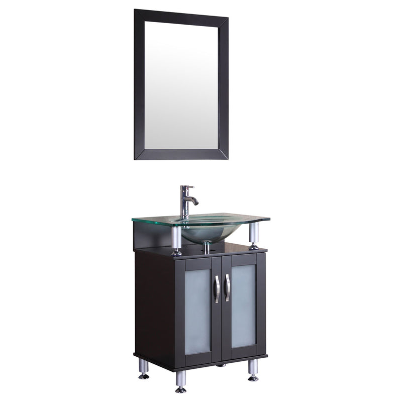 LessCare 24" Espresso Modern Vanity Cabinet Set - Style 1