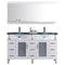 LessCare Vanity Cabinet White Modern 59"W LV1-60W