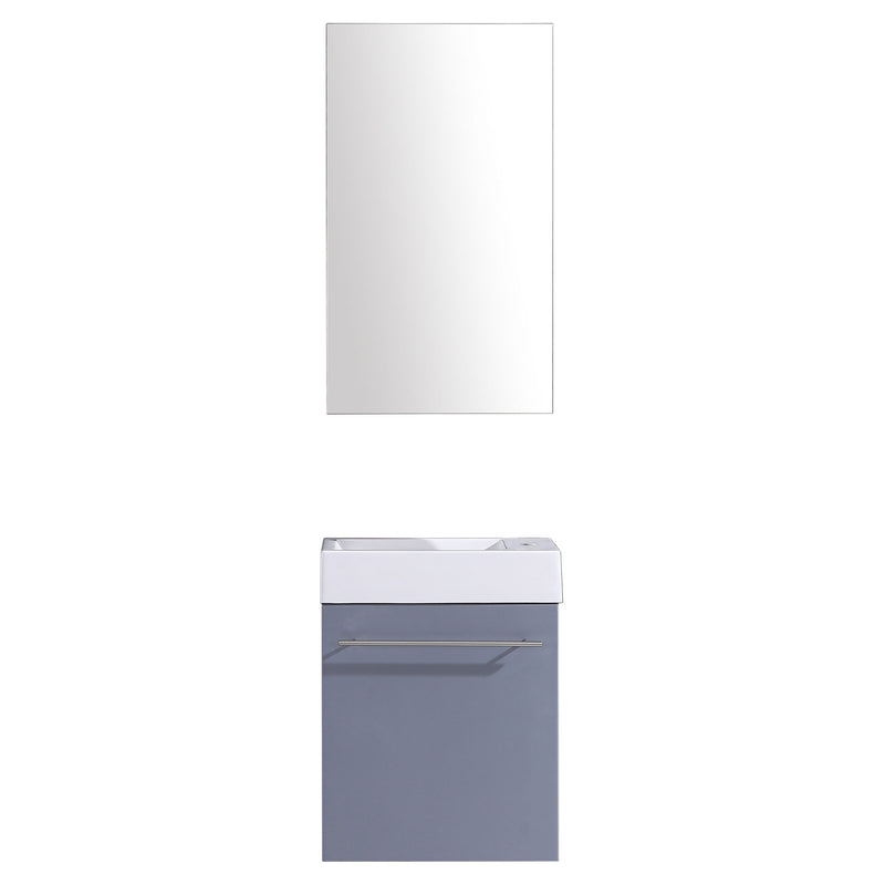 LessCare Vanity Cabinet Gray Modern 17.625"W LV10-17G