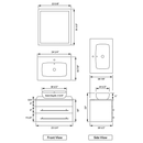 LessCare Vanity Cabinet White Modern 24.25" LV11-24W