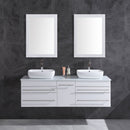 LessCare Vanity Cabinet White Modern 60" LV11-60W