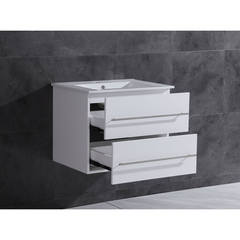 LessCare Vanity Cabinet White Modern 23.875" LV12-24W