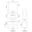 LessCare Vanity Cabinet White Modern 35.625" LV12-36W