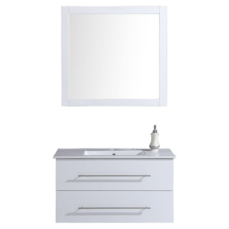 LessCare Vanity Cabinet White Modern 35.625"W LV12-36W