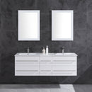 LessCare Vanity Cabinet White Modern 60" LV12-60W