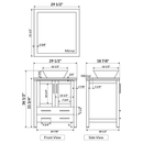 LessCare 42" Modern Bathroom Vanity Set with Mirror and Sink Gray LV2-C2-42-G