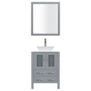 LessCare 30" Modern Vanity Sink Base with Mirror and Vessel Sink (Gray)