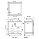 LessCare 84" Modern Bathroom Vanity Set with Mirror and Sink Gray LV2-C9-84-G