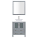 LessCare 36" Modern Vanity Sink Base with Mirror and Vessel Sink (Gray)