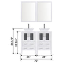 LessCare 72" Modern Bathroom Vanity Set with Mirror and Sink White LV2-C12-72-W