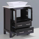 LessCare 36" Modern Vanity Sink Base with Mirror and Vessel Sink Espresso