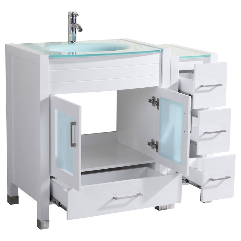 LessCare 60" White Vanity Set Two 30" Sink Bases LV3-C11-60-W