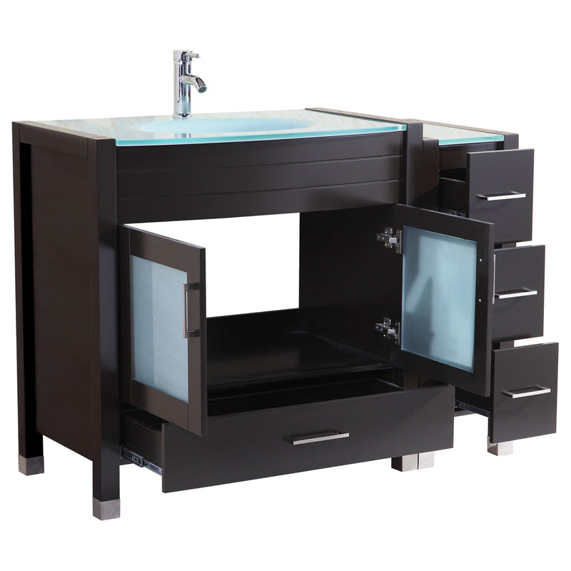 LessCare 72" Black Vanity Set Two 36" Sink Bases LV3-C12-72-B