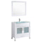 LessCare Style 3 - 36"W White Vanity Sink Base Cabinet with Mirror (LV3-36W)