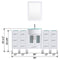LessCare 78" White Vanity Set One 30" Sink Base Four 12" Drawer Bases LV3-C8-78-W