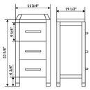 LessCare Style 3 12" Black Vanity Drawer Base Cabinet LV3-DB12B