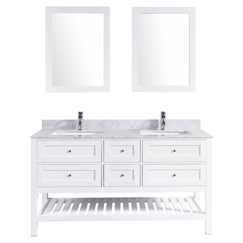LessCare Vanity Cabinet Set White 59"W LV6-60W
