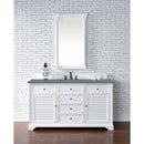 James Martin Savannah 60" Single Vanity Cabinet Bright White with 3 cm Cala Blue Quartz Top 238-104-V60S-BW-3CBL