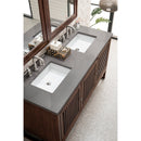 James Martin Athens 60" Double Vanity Cabinet Mid Century Acacia with 3 cm Gray Expo Quartz Top E645-V60D-MCA-3GEX