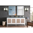 James Martin Athens 72" Double Vanity Cabinet Glossy White with 3 cm Cala Blue Top E645-V72-GW-3CBL