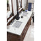 James Martin Brookfield 72" Warm Cherry Double Vanity with 3 cm Ethereal Noctis Quartz Top 147-114-5781-3ENC