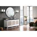 James Martin Athens 60" Single Vanity Cabinet Glossy White with 3 cm Charcoal Soapstone Quartz Top E645-V60S-GW-3CSP