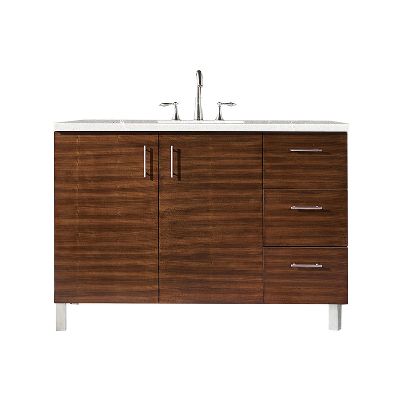 James Martin Metropolitan 48" Single Vanity American Walnut with 3 cm Eternal Serena Quartz Top 850-V48-AWT-3ESR