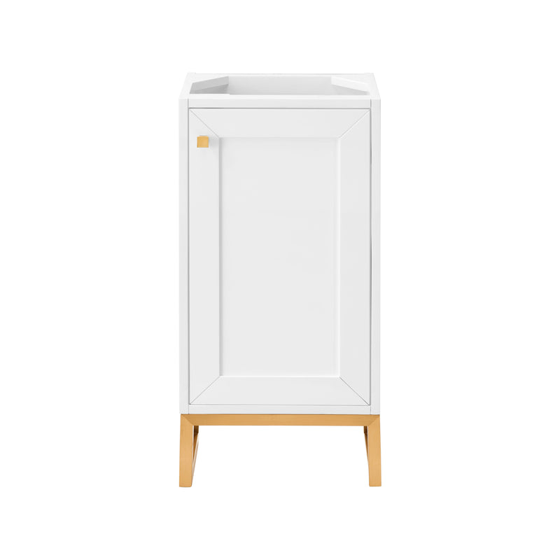 James Martin Chianti 16" Single Vanity Cabinet Glossy White Radiant Gold E303-V16-GW-RGD