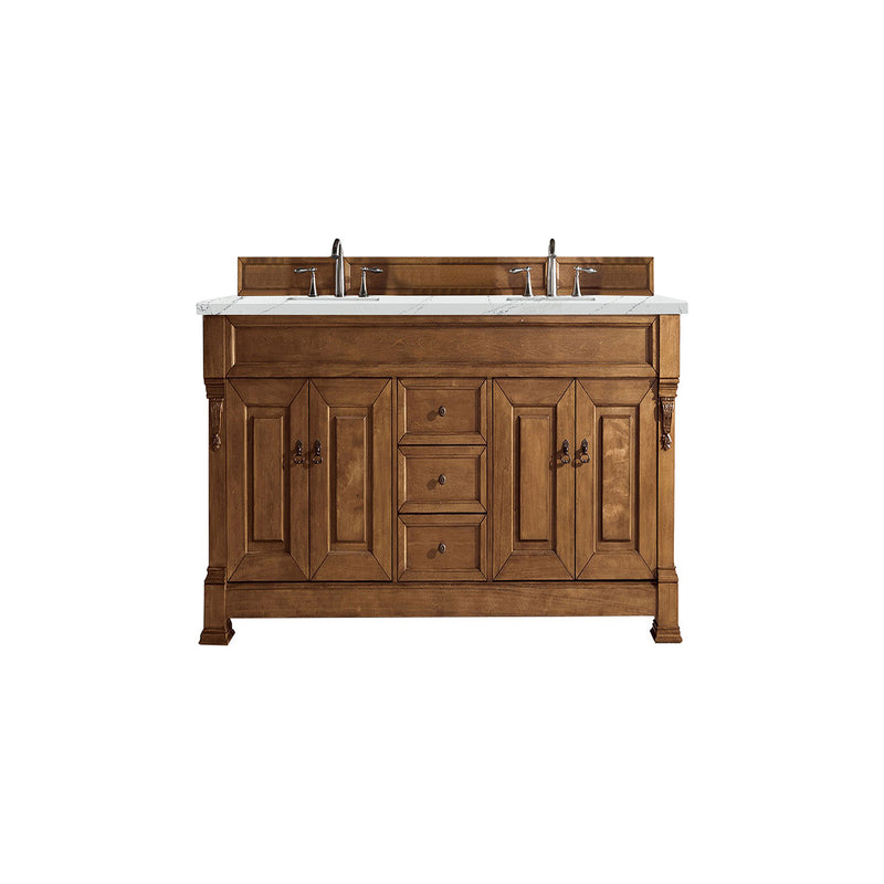 James Martin Brookfield 72" Country Oak Double Vanity with 3 cm Ethereal Noctis Quartz Top 147-114-5771-3ENC