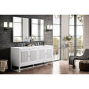 James Martin Athens 72" Double Vanity Cabinet Glossy White with 3 cm Classic White Quartz Top E645-V72-GW-3CLW